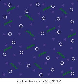 Card with abstract pattern and Memphis style texture. Design for poster, card, invitation, placard, brochure. Memphis style. Vector