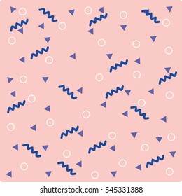 Card with abstract pattern and Memphis style texture. Design for poster, card, invitation, placard, brochure. Memphis style. Vector