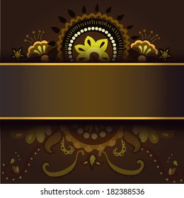 card with abstract pattern on a brown background
