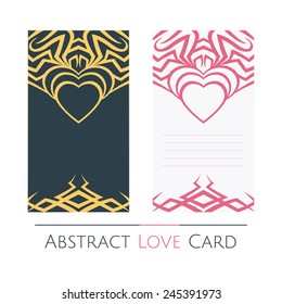 card with abstract pattern Valentine's Day on a white background