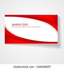 Card abstract wavy lines Red curved lines on a white background Creative element for the design of template banner poster heder Abstract decorative background for design business card template Vector