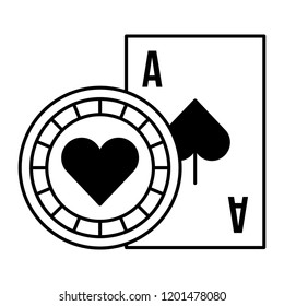 card ace chip casino game bet