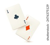 Card aces. Diamonds and crosses. Gambling design