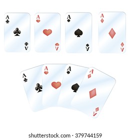 card aces, vector,Playing Poker Cards