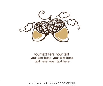 card with acorns and place for your text