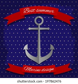 Card with an anchor on the marine theme