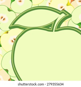 Card with apple. Ideal for posters, advertisements, announcements, labels, banner.