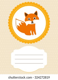 card autumn with fox