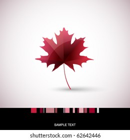 Card with autumn maple leaf