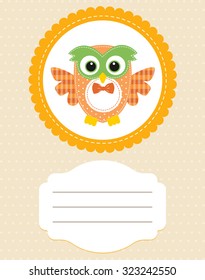 card autumn with owl