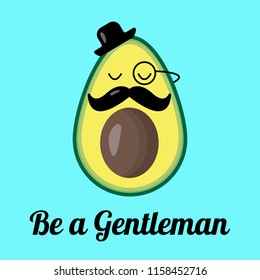 Card with avocado gentlemen