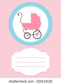 card baby pink and buggy
