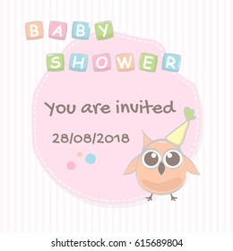 Card Baby Shower with cute owl