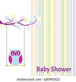 Card Baby Shower with cute owl