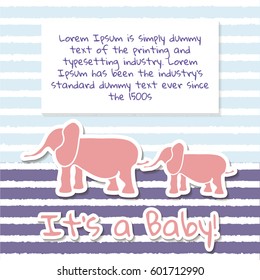 Card Baby Shower with elephant