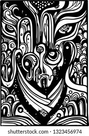 Card, Back and white abstract cover background 