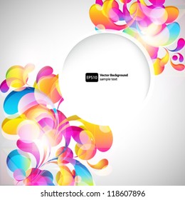 Card background. Abstract bright color drops and clean place for your text.