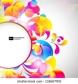 Card background. Abstract bright color drops and clean place for your text.