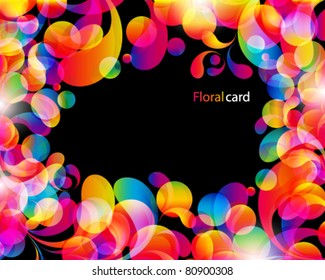 Card background. Abstract bright color drops and clean place for your text.