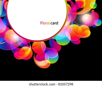 Card background. Abstract bright color drops and clean place for your text.
