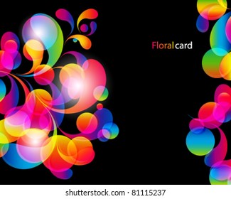 Card background. Abstract bright color drops and clean place for your text.