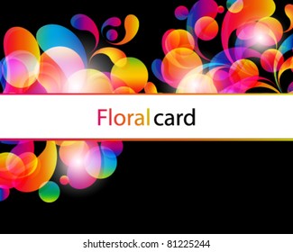 Card background. Abstract bright color drops and clean place for your text.