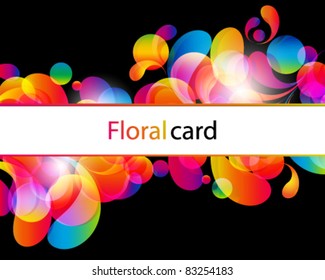 Card background. Abstract bright color drops and clean place for your text.