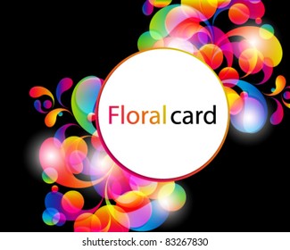 Fondo de la tarjeta. Resumen de caídas de color brillantes y lugar limpio para el texto.