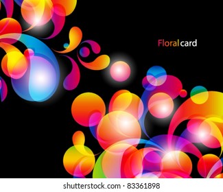 Card background. Abstract bright color drops and clean place for your text.