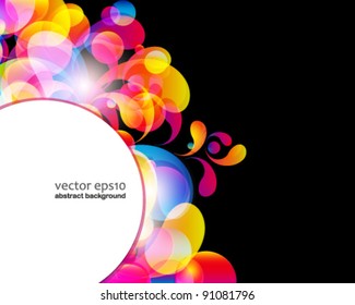 Card background. Abstract bright color drops and clean place for your text.