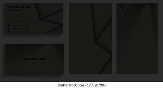 card background with abstract lines and shadows on the right for business cards, visiting cards, banners, covers