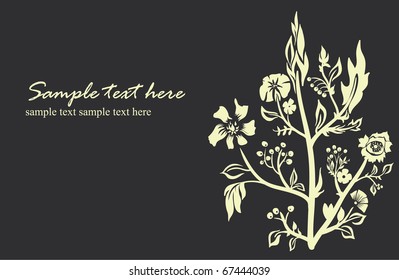 Karte oder Hintergrund mit handgezeichneten Blumen