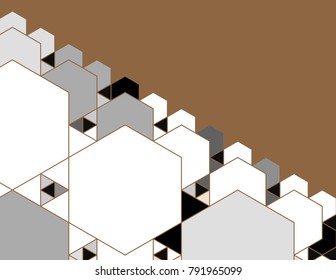 card background with hexagons in gold and silver shades