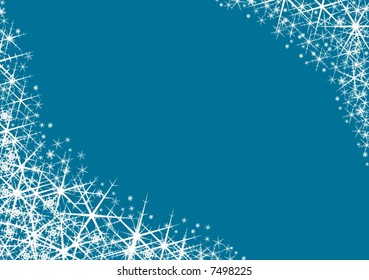 card with background of snowflakes on blue