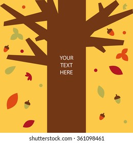 Card, background, template, Autumn card with leaves fall down, nature, seasonal, windy weather