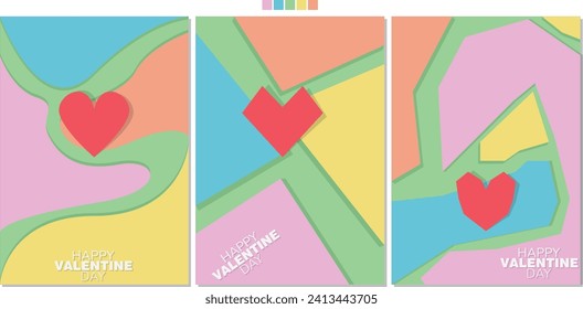 Plantilla de fondo de la tarjeta Color simple Pastel Día especial de San Valentín