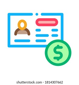 Vector de iconos de la moneda de la tarjeta. Signo de la moneda de la tarjeta de esquema. Ilustración de símbolo de contorno aislado