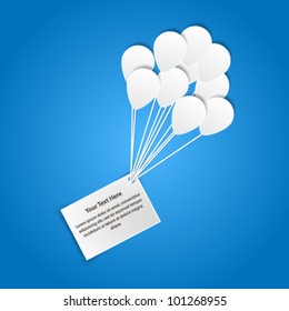 Card with balloons - paper cut design