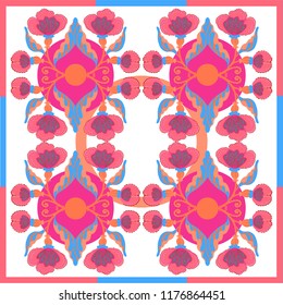 Card, bandana print, kerchief design, napkin Ready for print