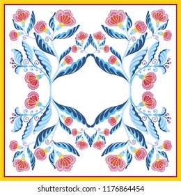 Card, bandana print, kerchief design, napkin Ready for print