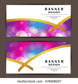 card and banner design with bokeh background.