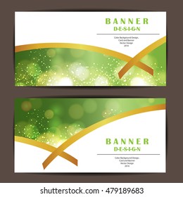 card and banner design with bokeh background.