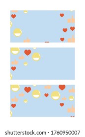 Card banner poster mock up social media, Template social media style with smile and like. Layout brochure with happiness icon with place for text. Vector illustration