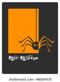 card or banner with a spider for Halloween Party night