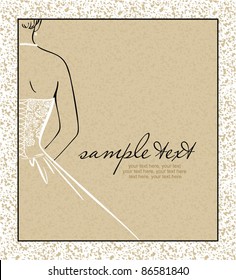 card with beautiful bride silhouette