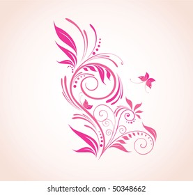 Card with beautiful pink tree