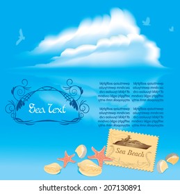 card beautiful sea and sky