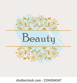 card of beauty label with flowers