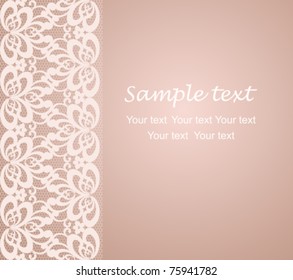 Card with a beige openwork lace