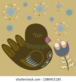 card with a bird
